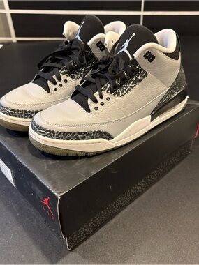Air Jordan 3 Retro - wolf grey / metallic - Elephant Print - size 10